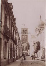 Tours Street Animated Church France Photo Vintage Citrate Ca 1900