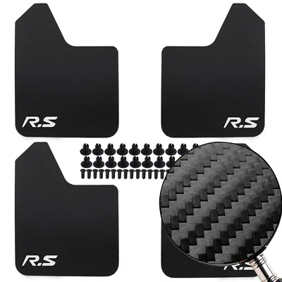 4X Universal CARBON FIBER Mud Flap Splash Guard Car Fender Body Kits - Image 1 of 4