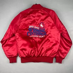 Chaqueta Bomber De Colección Satén Para Mujer Mediana Roja Wyoming Western Años 90 Rodeo EE. UU. - Imagen 1 de 11