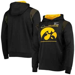 Men's Nike Black Iowa Hawkeyes 2021 Team Sideline Performance Pullover Hoodie - Picture 1 of 1