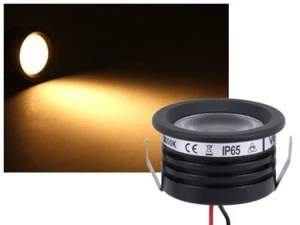 Alu Mini LED Spot IP65 12V 3W schwarz warmweiss dimmbar wasserdicht Strahler - Bild 1 von 8