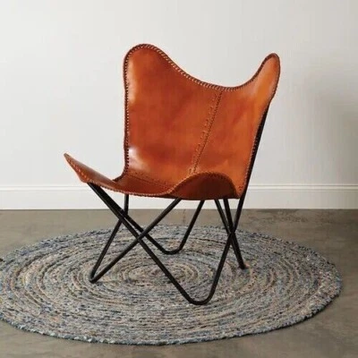 Vintage Genuine Butterfly Chair Leather New Brown With Iron Frame For Realaxing - Image 1 of 4