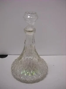 Iridescent Diamant Spitze Pressglas Schiff Dekanter Barware Mann Höhle - Bild 1 von 11