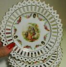 Set of 5 Reticulated/Pierced 5.5" Ribbon Tidbit Dishes VICTORIAN Couple-Germany-