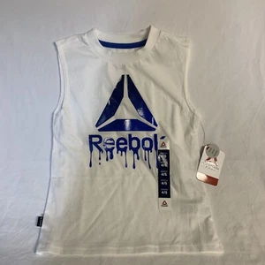 Reebok Boys Short Sleeve Graphic White - Tank - Size: XS (4-5) - NWT - Picture 1 of 12