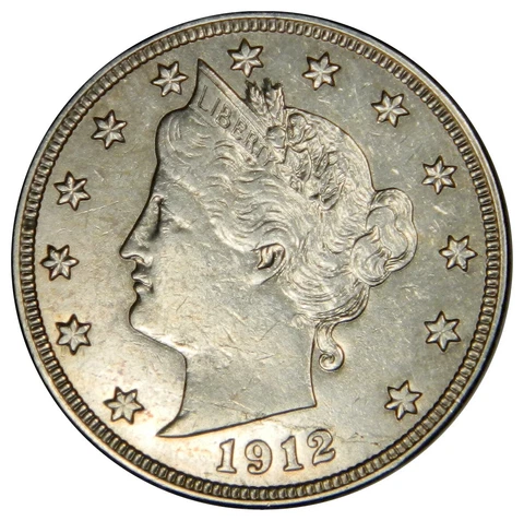 1912-S LIBERTY NICKEL ~ NICE SHARP AU/BU ABOUT UNCIRCULATED! Cover