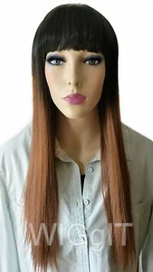 NIKKI | OMBRE | SYNTHETISCHE GERADE LANGE PERÜCKE + PONY | SLEEK FASHION IDOL 101 - Bild 1 von 4