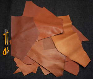 Soft Italian Leather Sheets 1.3-1.5 mm thick. Pieces for Crafts and Hobby.