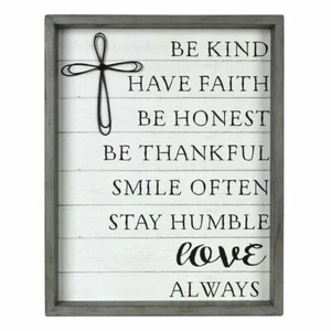 New View "Be Kind" Cross Wall Decor, Multicolor Wood Shadow Box Art - Picture 1 of 1