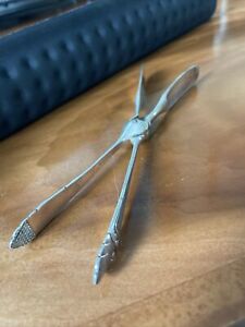RARE ANTIQUE FRENCH 19TH CHRISTOFLE & LENOIR ASPARAGUS TONGS. SHELL PATTERN