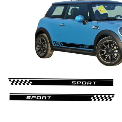 Calcomanía calcomanía calcomanía deportiva carreras cintura puerta falda lateral coche universal rayas Foto 1 de 4