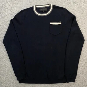 Rag and Bone Sweater Mens Small Knit Patch Pocket Wool Cotton Preppy - Picture 1 of 8