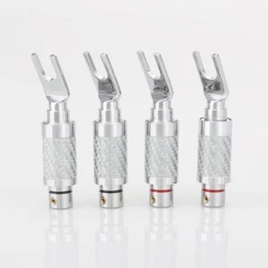 4 x sabots de câble Audiocrast HighEnd Carbon Rhodium Plated fourches - Photo 1 sur 6