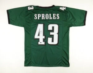 DARREN SPROLES SIGNED AUTOGRAPHED PHILADELPHIA EAGLES CUSTOM GREEN JERSEY BECKET - Picture 1 of 3