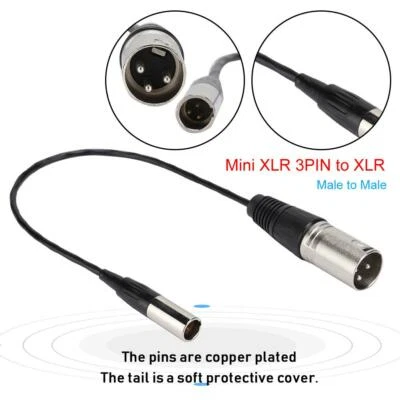 Mini XLR 3PIN Male to XLR 3PIN Male for  Cable Microphone Interface - Image 1 of 4