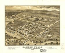20" x 24" 1877 map of Rollinsford, New Hampshire Salmon Falls, Strafford Co