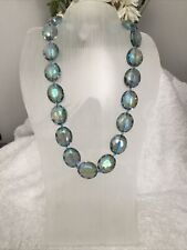 Silver Tone Simulated Mystic Topaz Beaded Necklace New Size 20”/22”.  730