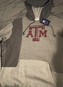 Texas A&M Aggies Champion grauer Hoodie Sweatshirt Herren groß Patchwork - Bild 1 von 6
