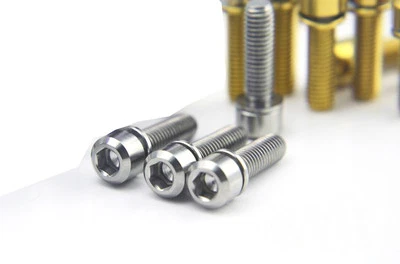 4x Tornillos de vástago de bicicleta de titanio M5 *16/18/20/25 mm cabeza cilíndrica con juntas Foto 1 de 4