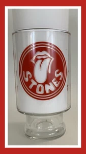 Vintage The Rolling Stones Carnival Glas - XL 32 Oz - klar mit rotem Design - 63/4" hoch - Bild 1 von 6