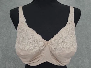 Lilyette by Bali Tailored Lace Trim Shaping Minimizer Bra 0428 Beig Size 36G - Picture 1 of 10