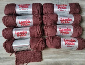 Lot Of 8 Lamb's Pride Wool Mohair Worsted Yarn 'Expresso Coffee Brown - Picture 1 of 2