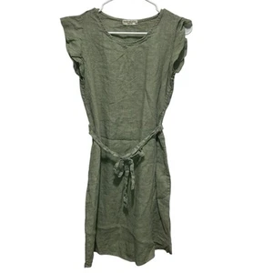 TERZO MILLENNIO Lagenlook cool mint Leinen Gürtel Kleid Tunika Gr. XS Italy Made - Bild 1 von 6