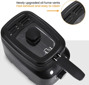 Mini Deep Fat Fryer Deep Fryer 1.5L Deep Fat Fryers for Home Use Easy Clean C... - Picture 1 of 12