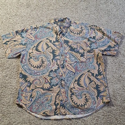 Camisa Chaps Ralph Lauren Para Hombre XL Cachemira Abotonada 100% Algodón Estilo Vintage Años 90 Foto 1 de 4