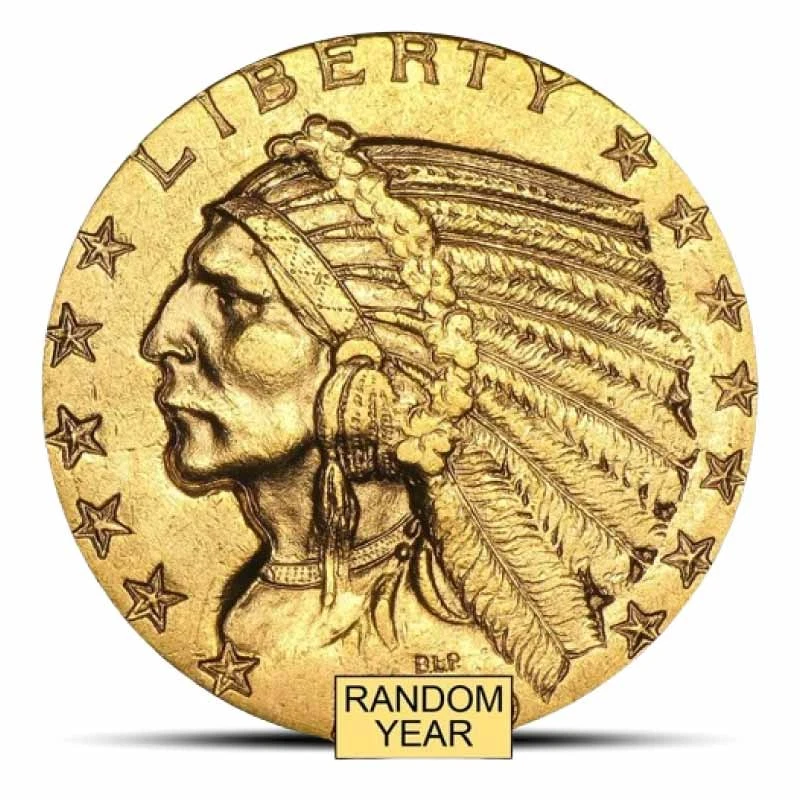 Moneda de media águila de oro indio de $5 (AU) Foto 1 de 2