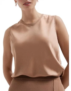BNWT Witchery Silk Tank - Caramel - Size 12 - Picture 1 of 4