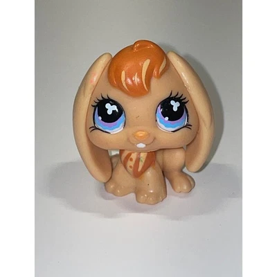 Littlest Pet Shop LPS Naranja Conejo Orejas Lazo Pelo Raro Coleccionable #480 Foto 1 de 3
