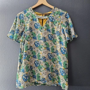 Banana Republic grün und blau geblümte Bluse Damengröße Medium - Bild 1 von 8