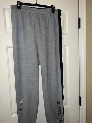 Nike DriFit NBA Atlanta Hawks Team Issued Rip AWAY Sweatpants Gray Size TALL XL Cover