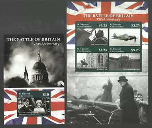ST VINCENT GRENADINES 2015 MILITARY WAR BATTLE OF BRITAIN CHURCHILL SHEETS MNH - Picture 1 of 1