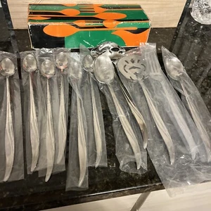 Castle Court FUTURA Long Handle Serving Silverware Stainless 11 Pcs Iced Tea + - Picture 1 of 17