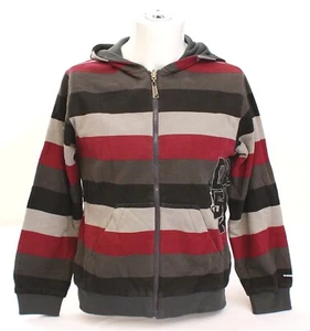 Quiksilver Reversible Faded Gray & Red Zip Front Hoodie Youth Boy's M NWT - Picture 1 of 10