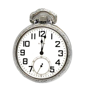 Antique Elgin 15j Pocket Watch 16s Grade 313 Model 7 w/ Train on Case - Picture 1 of 11