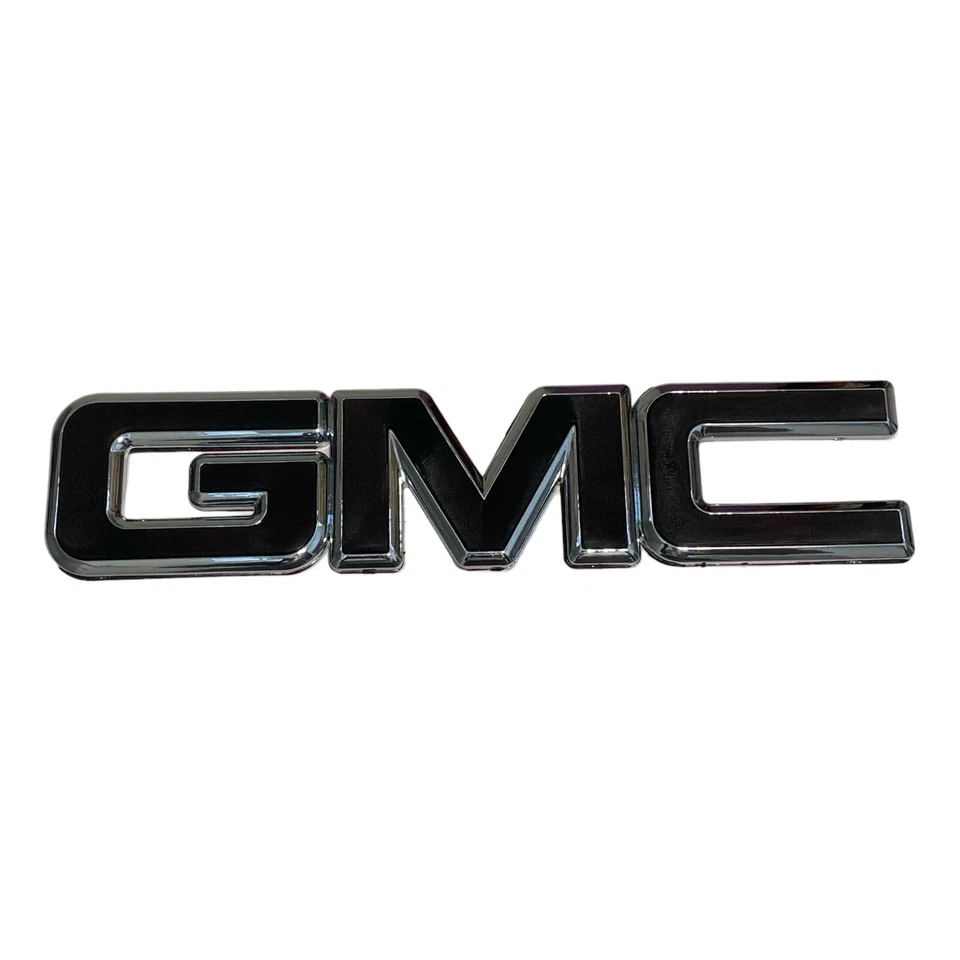 Front Grille Emblem BLACK-SILVER Logo Badge for 1999-2007 GMC Sierra 1500 2500 - Image 1 of 4