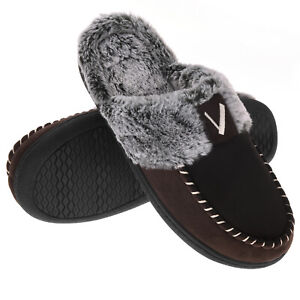 Women's Comfy Memory Foam Slippers Soft Faux Fur Lined Indoor House Shoes 