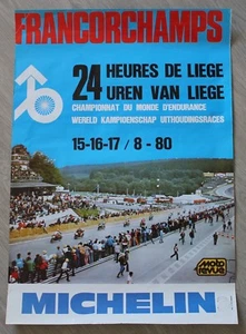 Affiche Poster 24 heures de Liège 1980 Francorchamps 15 16 17 / 8-80 MOTO - Bild 1 von 1