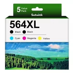 5 Ersatz Tintenpatronen 564XL werkseitig versiegelt Cyan Magenta Gelb PB - Bild 1 von 1