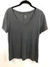 Gap Fit Breathe Dark Gray Women's Athletic Shirt V Neck Dry Fit Size Medium 