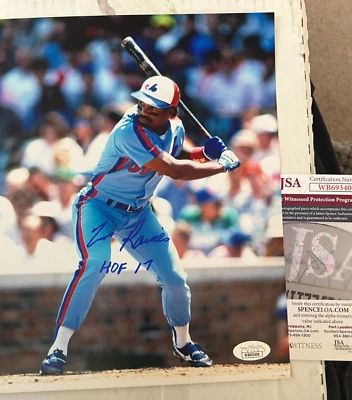 8x10 Photo signed by Tim Raines w/ HOF JSA - Image 1 of 2