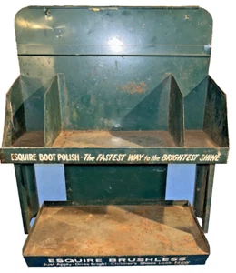 Esquire Lucidatore per scarpe brushless Arthur Godfrey negozio bancone espositore in metallo anni 50 - Foto 1 di 14
