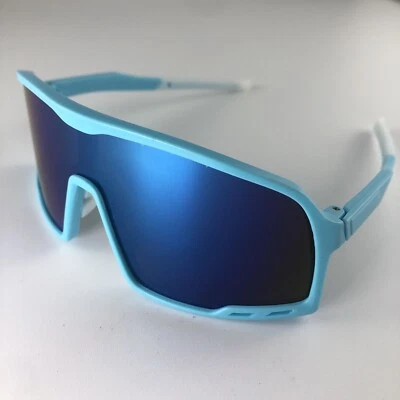 Blue Light Blocking Sunglasses Baby Blue And White 'Baseball style' Glasses - Изображение 1 из 4