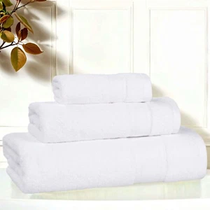 Belmont Zero Twist Cotton Medium Weight Soft Absorbent 3 Piece Towel Set - Picture 1 of 49