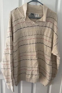 Vintage, Northern Reflections, Cotton Blend, Collar Sweater, Beige XL/TG Mens - Picture 1 of 3