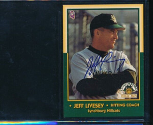 1998 Blueline Q Cards Lynchburg Hillcats #26 Jeff Livesey signed auto autograph