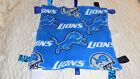 DETROIT LIONS LICENSED FABRIC NEW BABY TAG SECURITY BLANKET HANDMADE 4